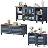 RWYHG Farmhouse Coffee Table & TV Stand Set of...