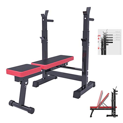 CKKNILV Dip Stands Weightlifting Bed Household Folding Weightlifting Bed Bench Press Rack Multifunctional Barbell Rack Small Professional Training Bed Dumbbell Stool Fitness Equi