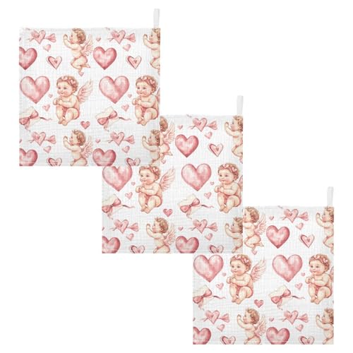 vvfelixl Baby Muslin Washcloths Romantic Holiday Baby Burp Cloths Cotton Babys Face Towel for Newborn Infants Boys Girls Soft and Absorbent 11.8 X 11.8 in, 3 Pack2