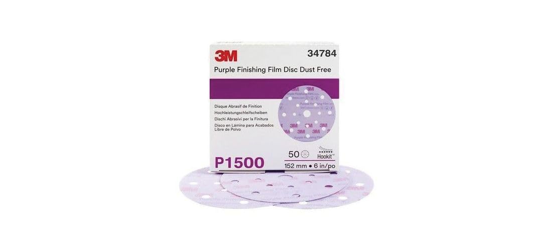 Close-up of 3M 34784 Purple Finishing Film Abrasive Disc