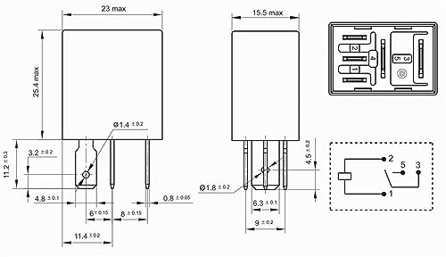 Relé V23074-A1001-A402 de 4 pines y 12V con base de conexión 3