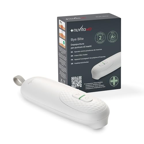 Nuvita 2110 ByeBite Insect Bite Remover - Quick Relief from Itching and Burning, Chemical Free, Portable, with Dual Heat Setting for Quick Treatment