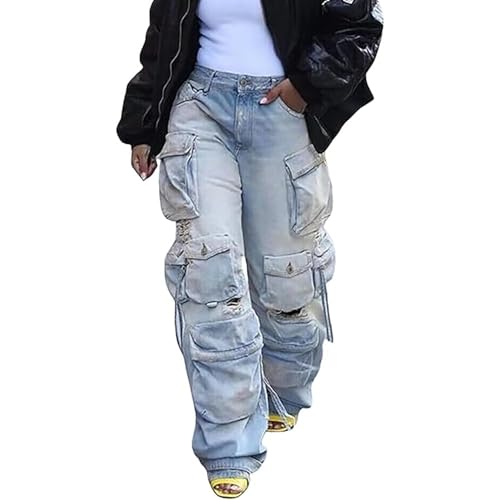 Jeans cargo taille haute confortable pour affirmer son style