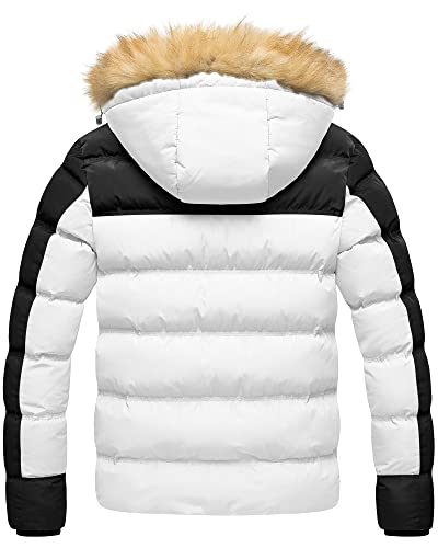 Image of Pursky Men's Puffer Jacket Waterproof Winter Bubble Coats Ski Parka Fur Hooded