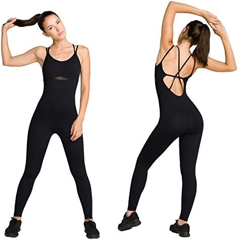 LOVESOFT Women's Sleevesless Bodysuit Dance Unitard, Backless Bodycon Rompers Jumpsuits for Workout Yoga