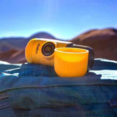 Image of WACACO Nanopresso Portable Espresso Maker, Upgrade Version of Minipresso, 18 Bar Pressure, Mini Travel Coffee Machine, Manually Operated, Perfect for Camping and Hiking, Yellow
