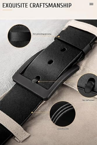 Image of Men's Genuine Leather Belt | Full Grain | Adjustable Fit | Durable Buckle | Formal & Casual Wear | Fit on up to 38 Inches Waist size