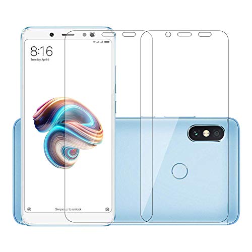 POPIO Tempered Glass for Redmi Note 5 Pro (Transparent) Full Screen Coverage (except edges), Pack of 2