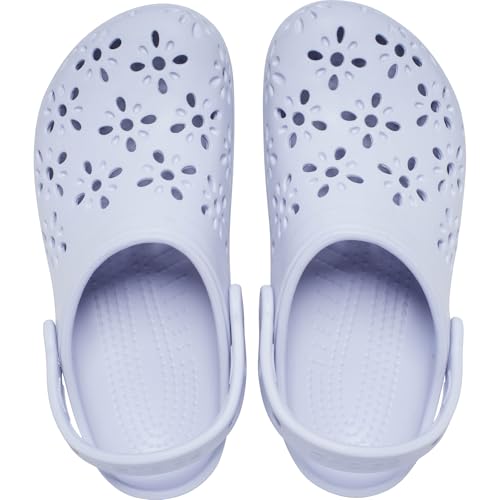 Image of Crocs Unisex-Child Classic Clogs with Floral Cut Out Design, Kids and Toddler Shoes