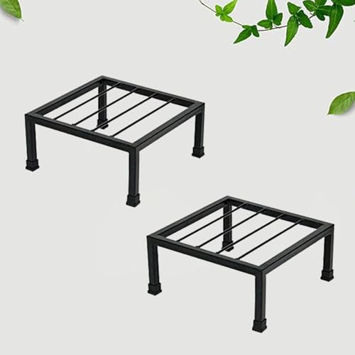 Image of Plant Stand Iron Indoor Outdoor Flower Plant Stand For Balcony (Black-Set of 2) for indoor living room, Home, Garden, Balcony