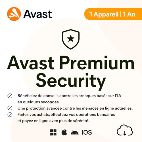 Avast Premium Security 2026 | 1 appareil |Antivirus| 1 An | Code d'activation envoi par email
