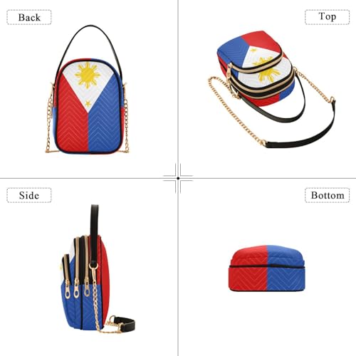 Patriot Cell Phone Purse Philippines Flag Crossbody Handbag Durable Shoulder Bag Sturdy Travel Pouch Compact Chic Bag for Women Everyday Use Country Flag Holiday Birthday Gift4