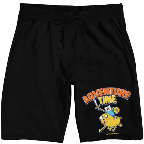 Adventure Time Finn & Jake Logo Adult Black Sleep Pajama Shorts