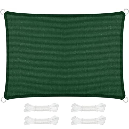 Sun Sonnensegel Sonnenschutz Sonnentuch 60 x 540 cm, Sonnenschutz, Hdpe-Kunststoff, Winddicht Uv-Beständig Reißfest, Windschutz Markisenstoff Balkon Sichtschutz, für Terrasse Garten, Dunkelgrün