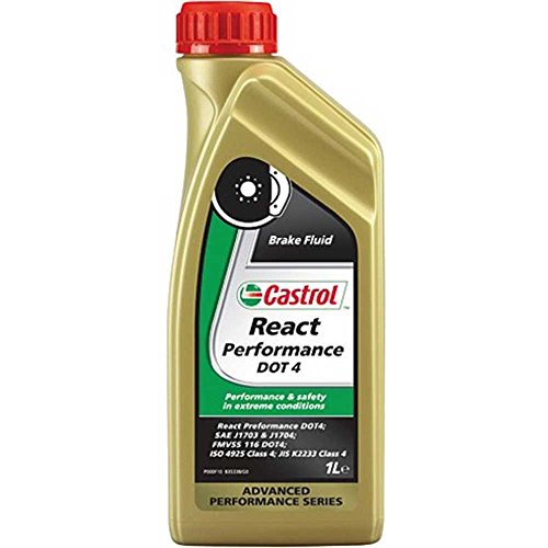 Castrol React Performance de líquido de frenos DOT 4 Botella transparente 1L Moto