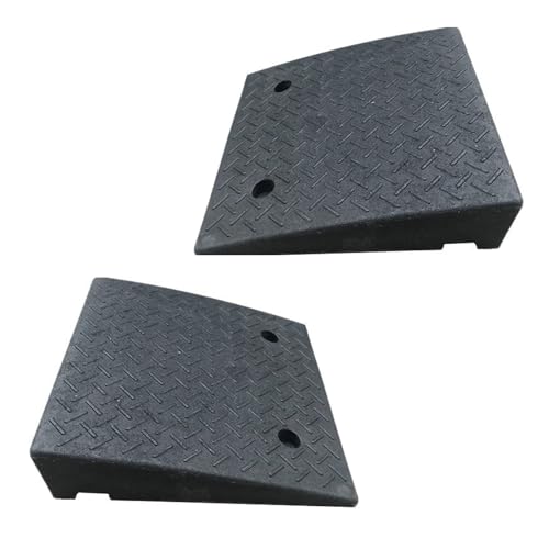 2 piezas de rampas para bordillos, para sillas de ruedas, bicicletas, motocicletas y scooters, rampas de caucho para umbral (altura: 11 cm) miniatura 1