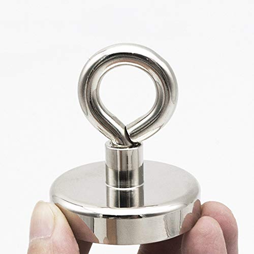 BAUT Strong Neodymium Fishing Magnets 10mm-60mm Pulling Force Rare Earth Magnet with Countersunk Hole Eyebolt Diameter Deep Sea Fishing(10mm-1.5KG)