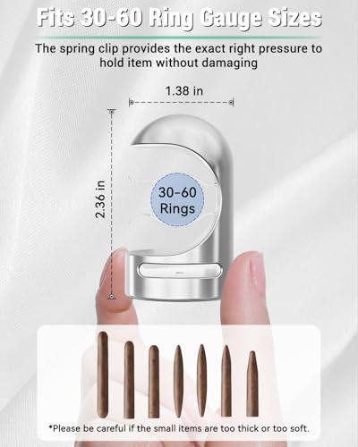 CUHIOY Magnetic Clip Holder for Golf Cart, Portable Metal Stand for 30-60 Ring Gauge, Ideal Aluminum Golf Cart Accessories, Non-Slip Base, Included Loop Strap, for Golf Lover, Silver