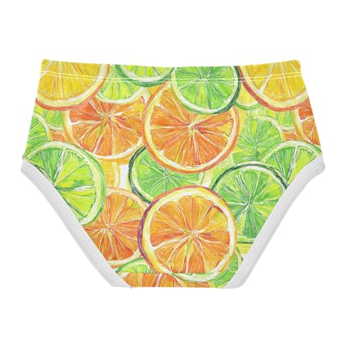 Wusikd Citrus Fruit Slices Girls' Underwear Cotton Girls Briefs Soft Toddler Underwear 2T2