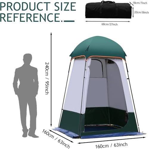 Carpa de ducha portátil para camping, carpa de privacidad con piso removible, cuarto de cambio y refugio de baño para playa, senderismo y viajes miniatura 2