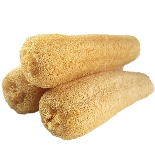 Confezione da 3 luffa organica intera luffa naturale spugna organica spugna esfoliante for il corpo spugna da bagno luffa può essere utilizzata doccia scrub for la pulizia della cucina(45-50cm)