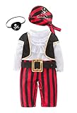LXKIKMM May's Baby Boys Clothing Cap Pirate Halloween Cosplay Costume 5 Piece Set 6-12 Months