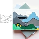 Matrices de découpe en métal de montagne pour la fabrication de cartes, matrices de découpe carrées pour fond de scrapbooking en papier, pochoirs DIY pour album, fête, mariage, décoration de festivals