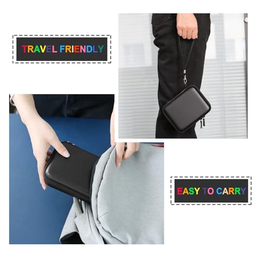 Hard Carrying Case for New RG407V Handheld Game Console, Protective Storage Bag with Zipper Mesh Pocket for Charging USB Cable and Other Accessories, Black