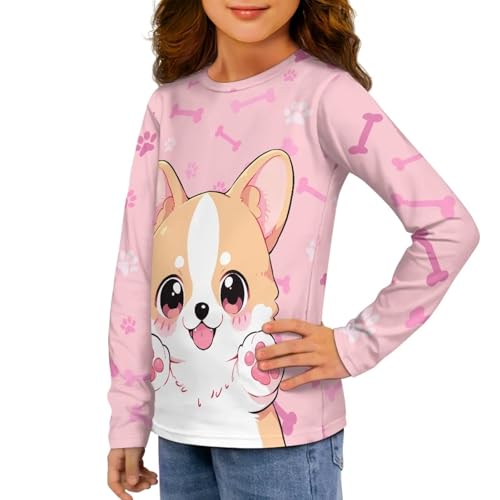 Image of Long Sleeve Shirts for Girls Casual Crewneck Tops Fall Winter Outfits for 3-16 Years Old