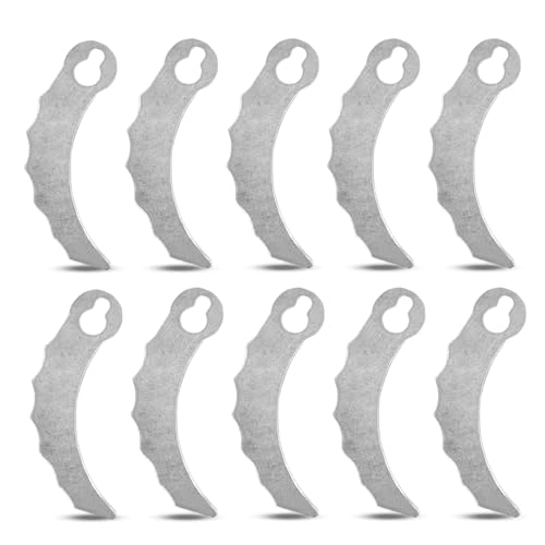 dellyy 10 Pcs Rasentrimmer Klingen, Ersatzmesser für Rasenmäher, Trimmer Ersatzmesser, Rasentrimmer Zubehör, Messer für Rasentrimmer, Rasentrimmer Metallklinge, Trimmer Ersatzklingen