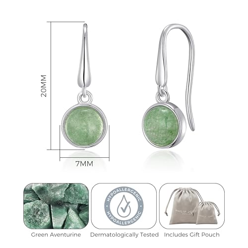 Philip Jones Green Aventurine Drop Earrings - Image 4