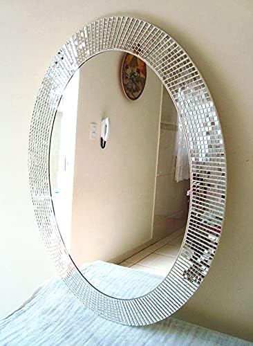 Redodeco 2400pcs Real Glass Silver Mirrors Mosaic Tiles Sticker for Craft Square Glass Tiles Self Adhesive,5mm by 5mm