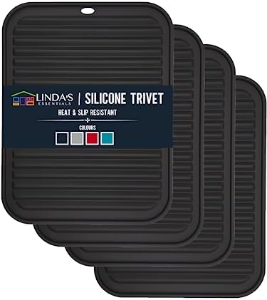 Silicone Trivets 4 Pack Heat-Resistant Black Review