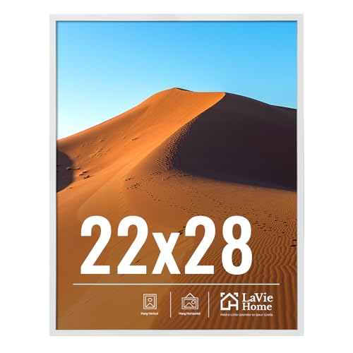 Image of LaVie Home 22x28 Picture Frame for Wall Display, 22x28 White Picture Frame with HD Plexiglas, 22 x 28 Poster Frame 1 Pack, Display Frame for Vertical or Horizontal, Classic Collection