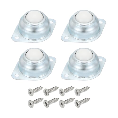 PATIKIL 1 Roller Ball Transfer Bearing 4 Stück Runde Ball Transfer Einheit Kohlenstoffstahl Rollen Für Förderband Rollenstand Übertragungsmöbel Mit Schraube