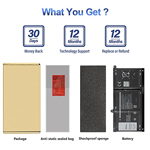 Antiee 40Wh Jk6Y6 Laptop Battery For Dell Latitude 3410 3510 Vostro 5300 5401 5501 Inspiron 5300 5301 5401 5402 5408 5409 5501 5502 5508 5509 5400 5406 7405 7300 7306 7500 7506 2-In-1 Silver C5Kg6 #TOP6