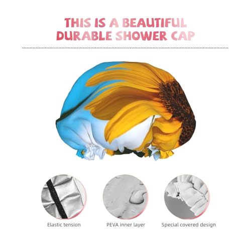 Custom Shower Cap Design Image Logo Text Personalized Double Protection Layers Bath Cap Customized Reusable Elastic Band Bath Hat for Bath Spa Home - Image 5