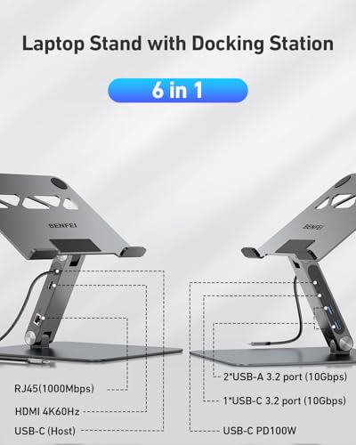 BENFEI ノートパソコンスタンド USB C 6in1 ドッキングステーション BNF-ACC-0398G の商品画像 1