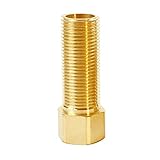 Hooshing 1/2' Female to 1/2' Male NPS Straight Thread Brass Extension Pipe Fitting, Length 2.76 Inch/70 mm