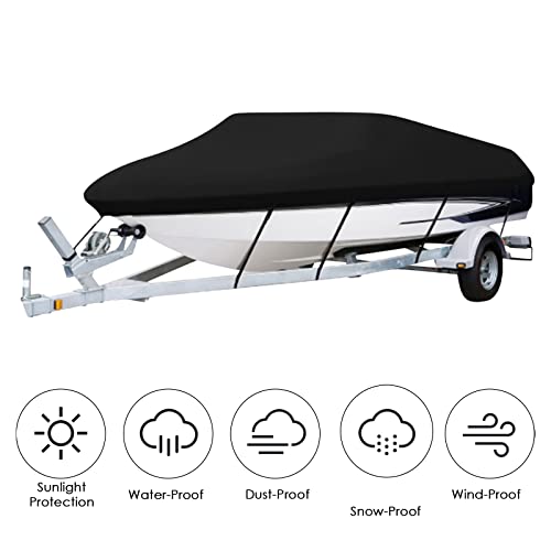 Boat Cover 17-19ft 600D Oxford Heavy Duty Waterproof Boat Cover Sun Resistant Marine Grade Outdoor Boat Cover for All Weather (Upgrade Thickened) - Thumbnail 3