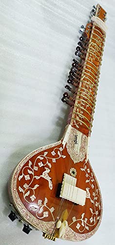 #1 Acoustic Electric Sitar With Special Sound Hole, Traditional Floral Decorations, Cedar Construction #TOP2