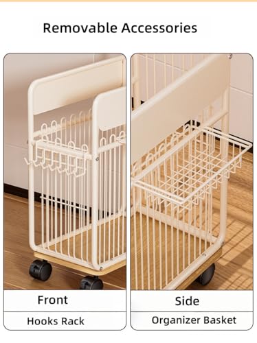 Image of ARHAT ORGANIZERS Yoga Equipment Storage Cart | Rolling Exercise Accessories Organizer with Handle | Dumbbell Rack & Yoga Mat Storage | Dumbbell Stand Rack with Hooks and Wheels