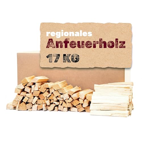 Heumüller Holzwolle Anzündholz 17 kg I Anfeuerholz aus gespaltenem & entrindetem Kiefernholz I Hoher Harzgehalt für schnelles & effizientes Anzünden I Ideal für Kamin, Grill & Lagerfeuer