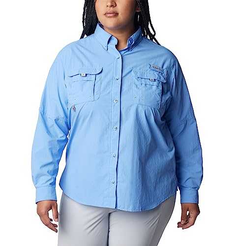 Columbia Women's Pfg Bahama™ Long Sleeve Shirt,White Cap,Large #TOP6