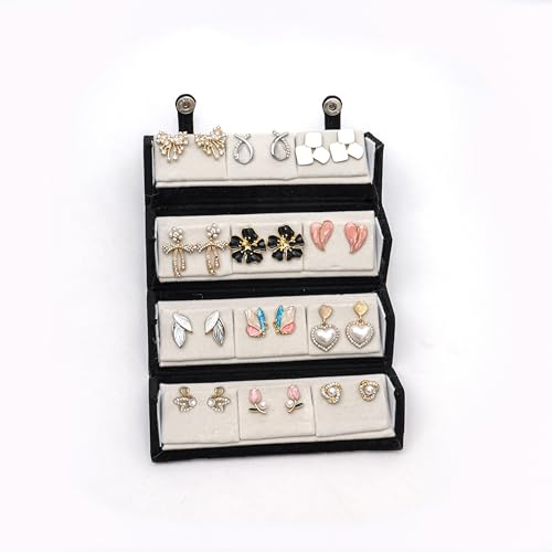 Image of Premium Oxidized Designer Stud Earrings Set of 12 with Folding Jewelry Box | Stylish Traditional & Modern Earrings Set for Women & Girls