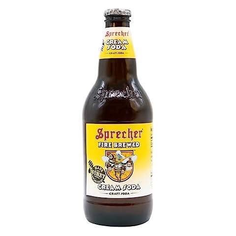 Sprecher Cream Soda, Great Tasting, Hand Crafted, Fire-Brewed, Gourmet, Craft Soda, 16oz Glass Bottles- 12 PACK Cover