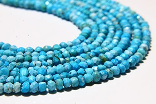 Turquoise naturelle rondelle 3-4mm pour bijoux artisanaux d'exception