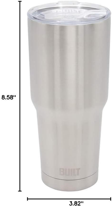 BUILT Double Walled Stainless Steel Tumbler Set with Replacement Lid, 2 Reusable Tritan Wire Straw Cleaning Brush in Gift Box, 30-ounces - Image 8