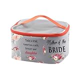 PXTIDY Kosmetiktasche für die Brautmutter für Hochzeit, Braut, Make-up-Tasche, Verlobungsgeschenk, Reisetasche für Schwiegermutter, Hochzeitsgeschenk, grau