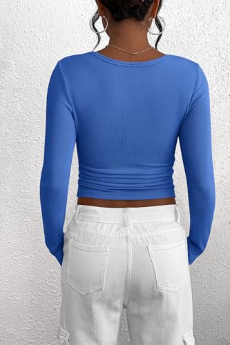 Image of PRETTYGARDEN Women's Fall Long Sleeve Henley T Shirts